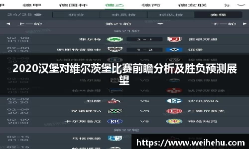 2020汉堡对维尔茨堡比赛前瞻分析及胜负预测展望